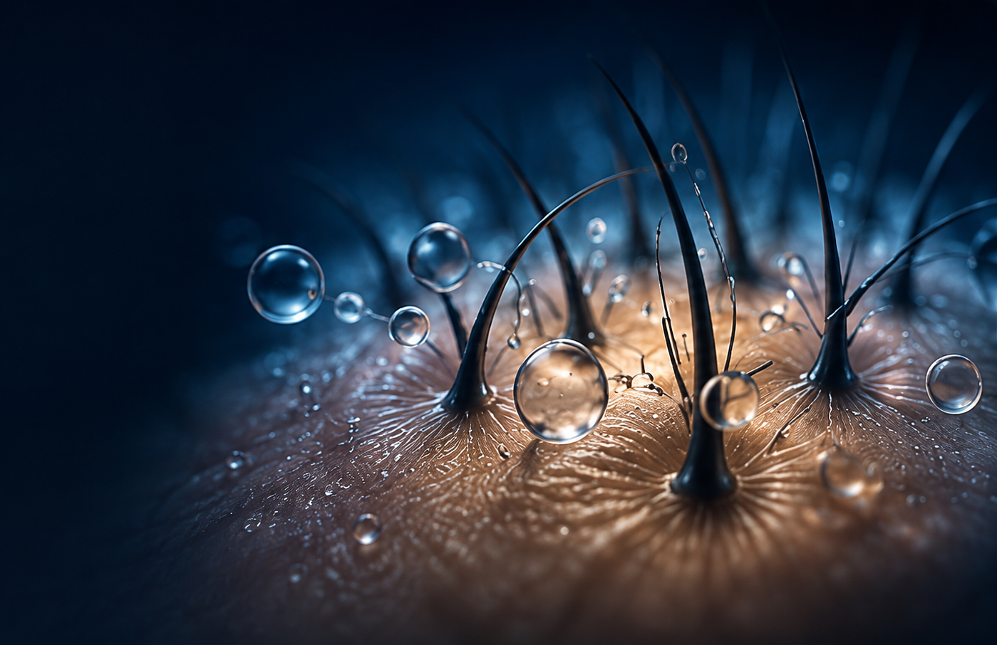 Healthy scalp close-up
